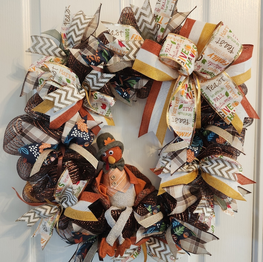 Gobble till you wobble Thanksgiving Wreath